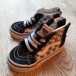 Grey checks high top baby vans size 4
